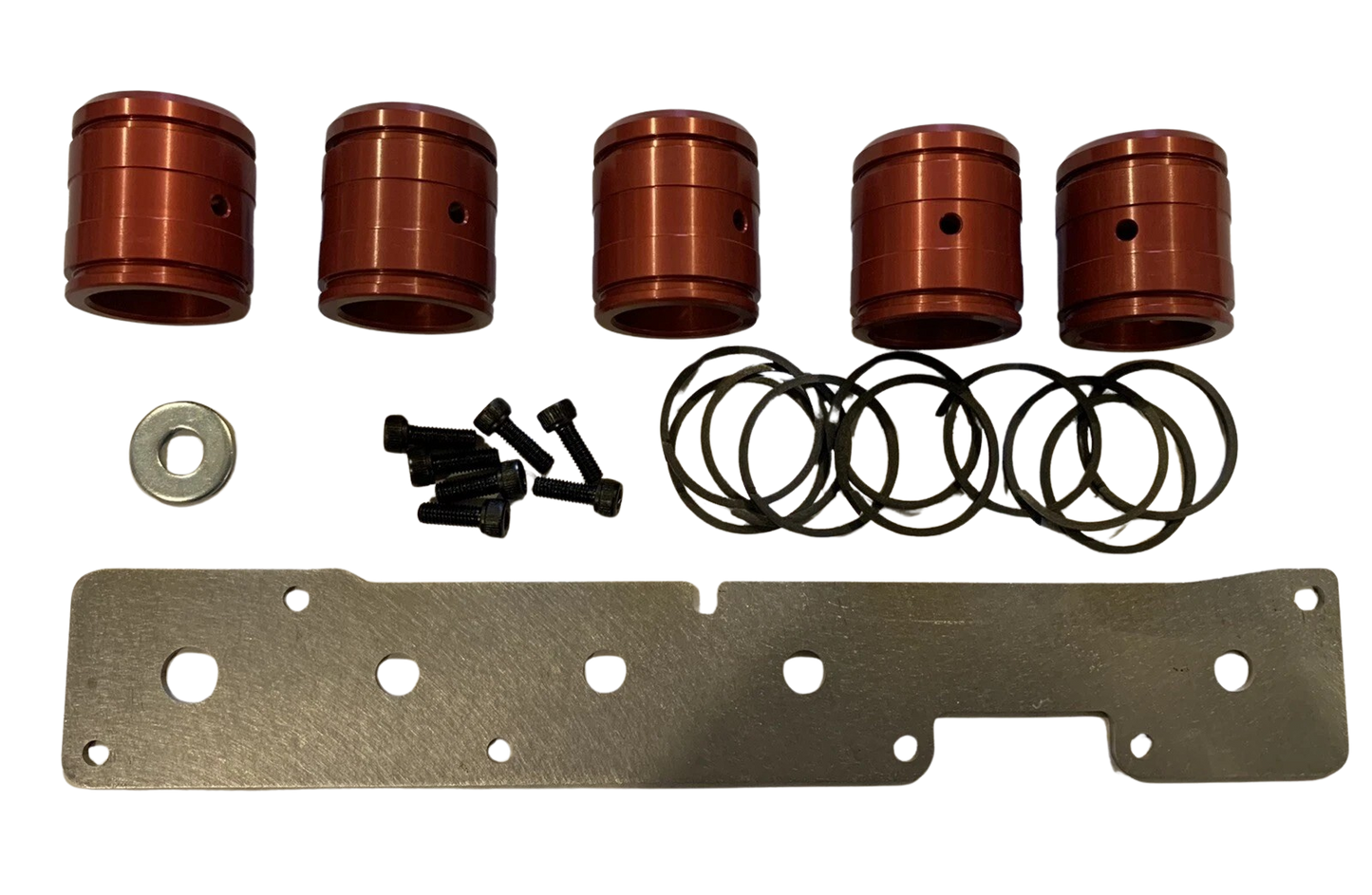 ACCUMULATOR PISTON, 5 PACK, WITH HD SUPPORT PLATE AND BOLTS